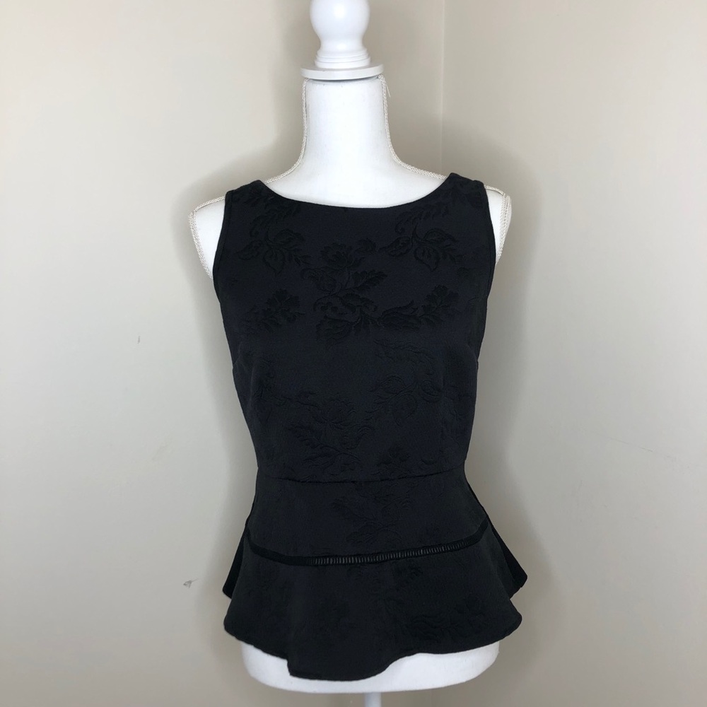 Worthington Black Peplum Sleeveless Tank Top